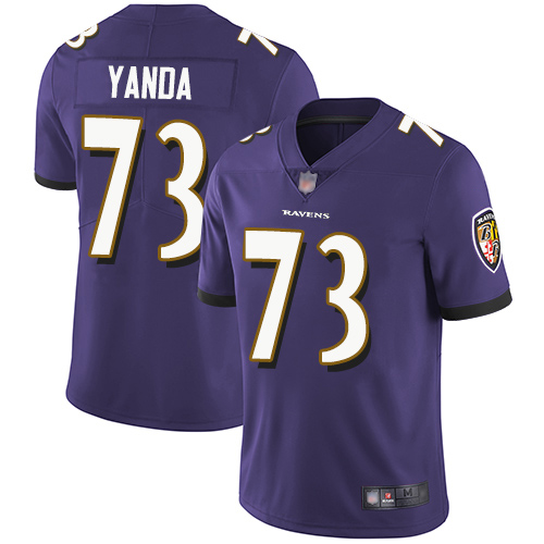 Youth Baltimore Ravens #73 Marshal Yanda Purple Vapor Untouchable NFL Jersey